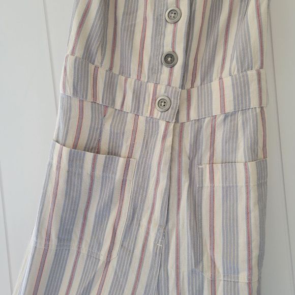 L*Space Dream On Striped Button Front Sleeveless Strappy Jumpsuit Size X… - Picture 6 of 10